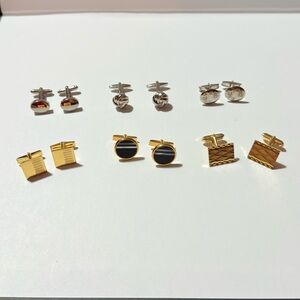 $10 Elegant Gold and Silver Cufflinks 6 pairs